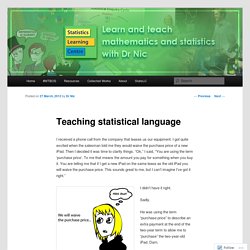 Teaching statistical language
