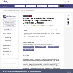APPLIED SCIENCES 01/10/19 MIGHT: Statistical Methodology for Missing-Data Imputation in Food Composition Databases