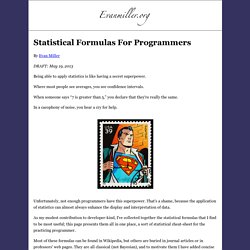 Statistical Formulas For Programmers