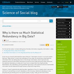 Why is there so Much Statistical Redundancy in Big... - Lithosphere Community