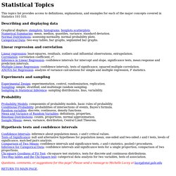 Statistical Topics