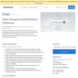 Data Analysis and Statistical Inference - Duke University