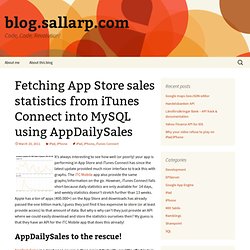 Fetching App Store sales statistics from iTunes Connect into MySQL using AppDailySales