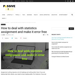 How to deal with statistics assignment and make it error free