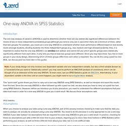 One-way ANOVA in SPSS - Step-by-step procedure including testing of assumptions.