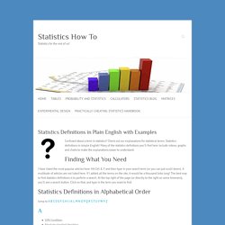 Statistics Definitions in Plain English with Examples - Statistics How To