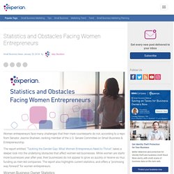 Statistics and Obstacles Facing Women Entrepreneurs