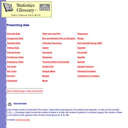 Statistics Glossary - presenting data