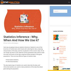Statistics Inference : Why, When And How We Use it?