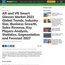 May 2021 Report on Global AR and VR Smart Glasses Market Overview, Size, Share and Trends 2027
