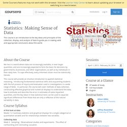 Statistics: Making Sense of Data