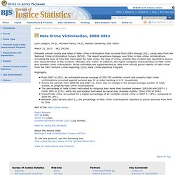 Hate Crime Victimization, 2003-2011