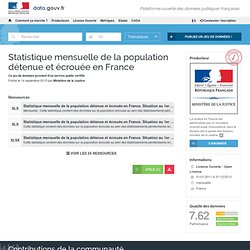 Statistique mensuelle de la population détenue et écrouée en France. Situation au 1er septembre 2013