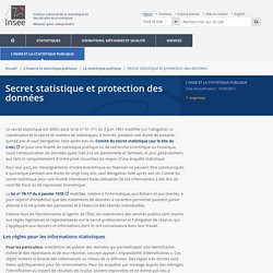 Secret statistique et protection des données