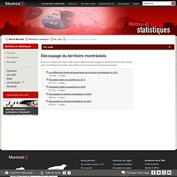 Montréal en statistiques - Découpage du territoire montréalais