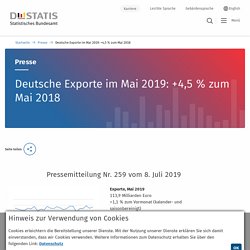 Deutsche Exporte im Mai 2019: +4,5 % zum Mai 2018 - Statistisches Bundesamt