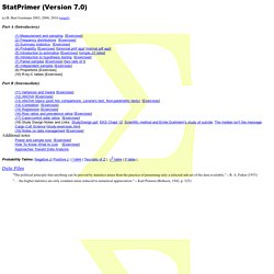 StatPrimer (c) B. Gerstman 2003, 2006, 2016