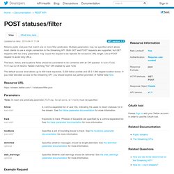 API tweeter POST statuses/filter