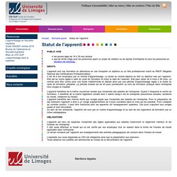 » Statut de l’apprenti