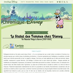 [Article] Le Statut des Femmes chez Disney : De Blanche Neige à Aurore [1937-1959]
