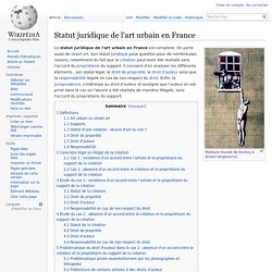 Statut juridique de l'art urbain en France