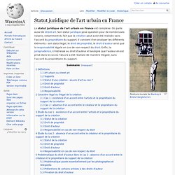 Statut juridique de l'art urbain en France