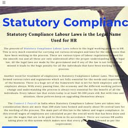 Statutory Compliance Labour Laws