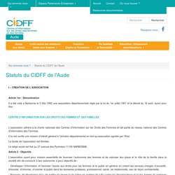 Statuts du CIDFF de l'Aude