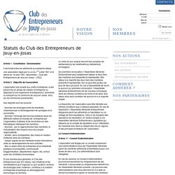 Statuts - Club des Entrepreneurs de Jouy-en-Josas