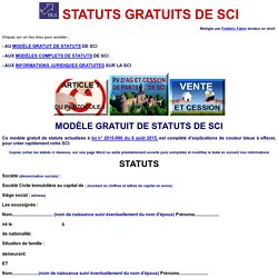 STATUTS GRATUITS DE SCI