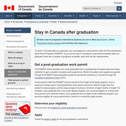 Stay in Canada after graduation