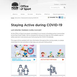 Staying Active ideas during COVID-19