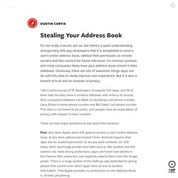 Stealing Your Address Book by Dustin Curtis