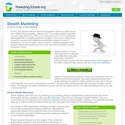 What is Stealth Marketing?