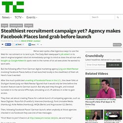 German Marketing Agency Stealthily Uses Facebook Places For Hiring, Pre ...