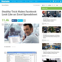 Stealthy Trick Makes Facebook Look Like an Excel Spreadsheet