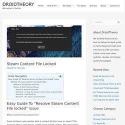 Fix Steam Content File Locked - [Fixed File Integrity Issue Steam]