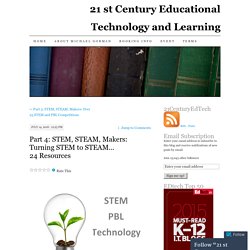 Part 4: STEM, STEAM, Makers: Turning STEM to STEAM… 24 Resources