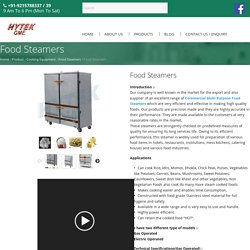 Food Steamer Manufacturer In India - Hytek Food Equipments