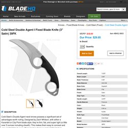 Cold Steel Double Agent I Fixed Blade Knife (3" Satin) 39FK