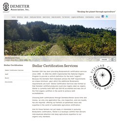 Stellar Certification - Demeter USA