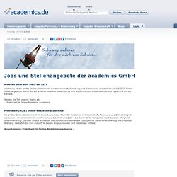 Jobs - Aktuelle Stellenangebote der academics GmbH - Arbeiten unter dem Dach der ZEIT