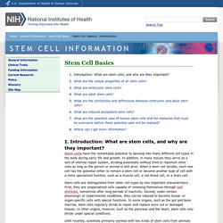 Stem Cell Basics: Introduction