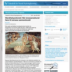Tidsskrift for Norsk Psykologforening - Stendhalsyndromet: Når renessansekunst fører til nervøse sammenbrudd