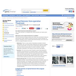 Spinal Stenosis: Non-operative Treatment