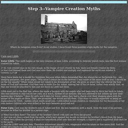 Vampire Creation Myths