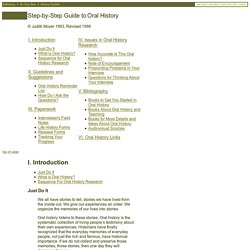 Step-by-Step Guide to Oral History