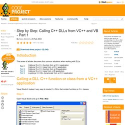 Step by Step: Calling C++ DLLs from VC++ and VB - Part 1 - The C