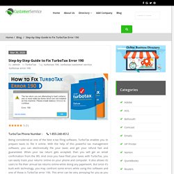 Step-by-Step Guide to Fix TurboTax Error 190