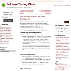 Step by Step guide to Test Case Development
